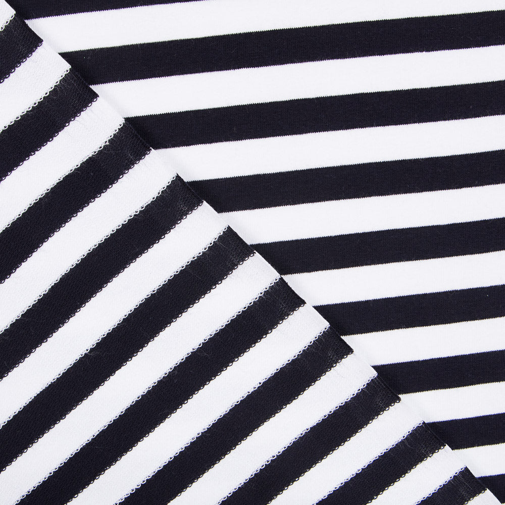 Malha de Pelúcia Listras Azul Escuro - Ribes y Casals