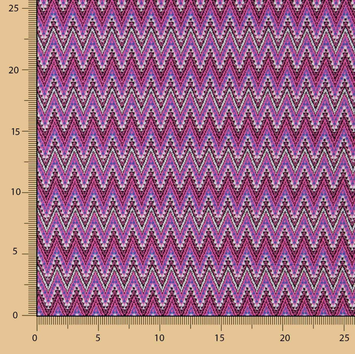 Malha Jacquard ZigZag Magenta - Ribes y Casals