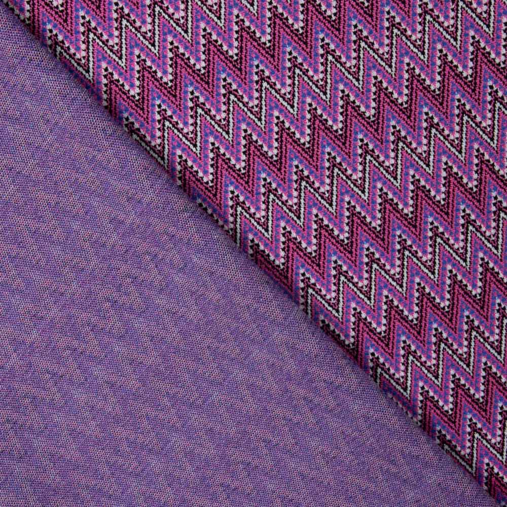 Malha Jacquard ZigZag Magenta - Ribes y Casals