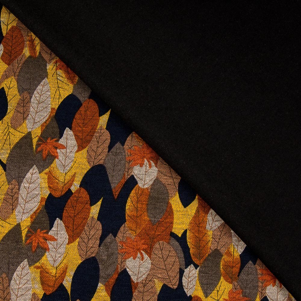 Punto Jersey Viscosa Hojas Otoño - Ribes y Casals