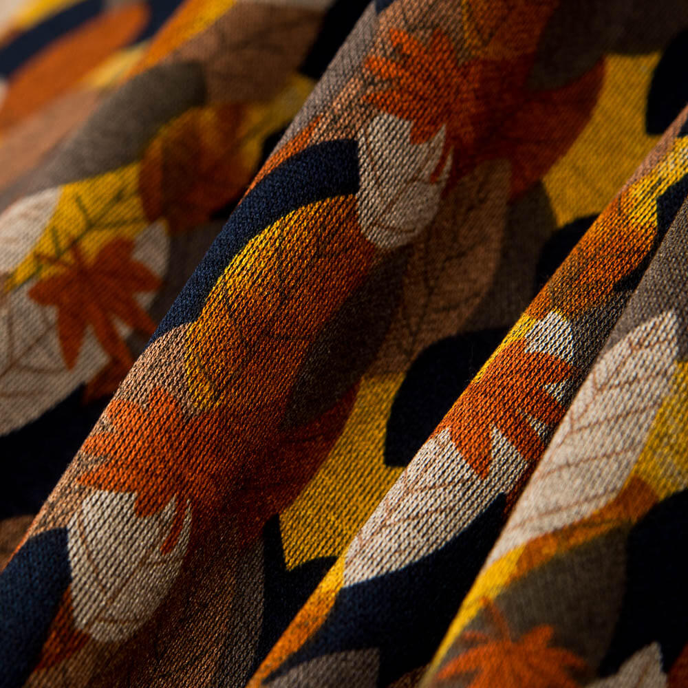 Punto Jersey Viscosa Hojas Otoño - Ribes y Casals