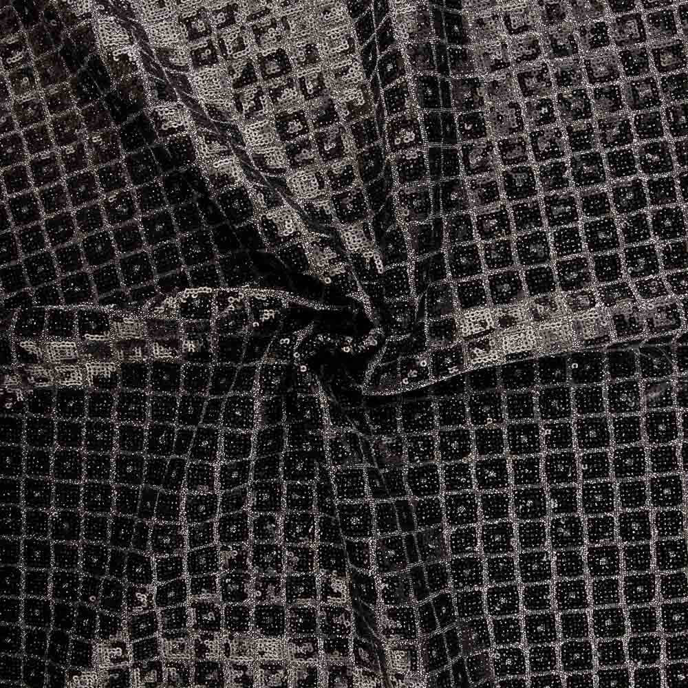 Malha Lamé Prata Xadrez Lantejoulas - Ribes y Casals