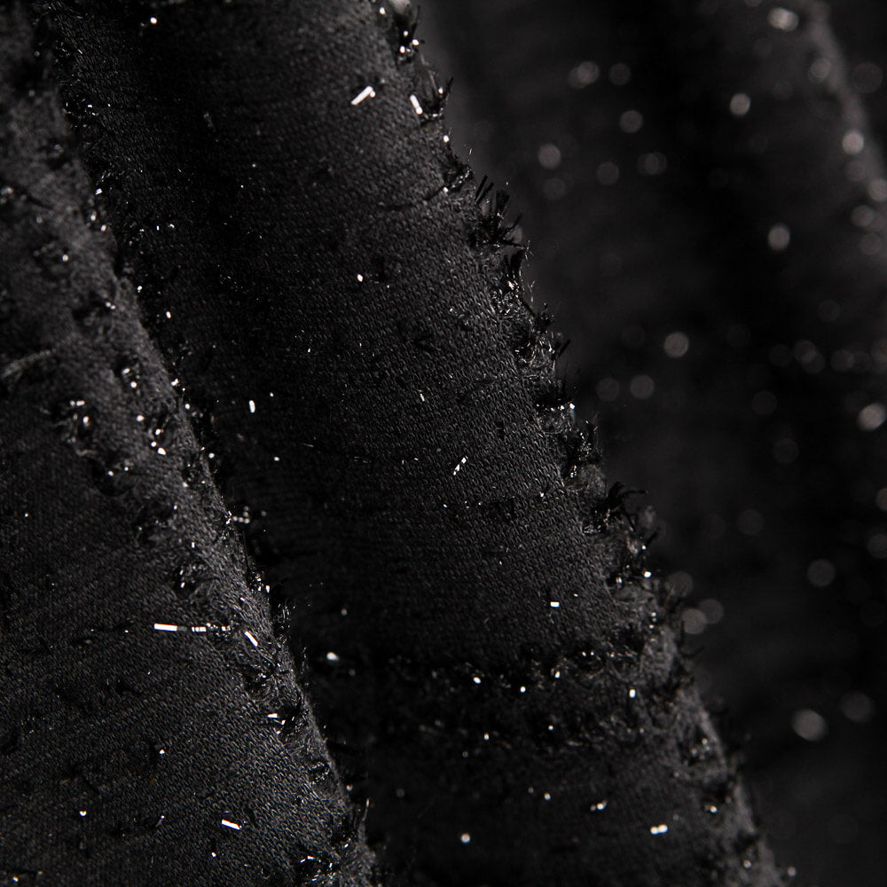 Malha Lã Xadrez Lurex Preto - Ribes y Casals