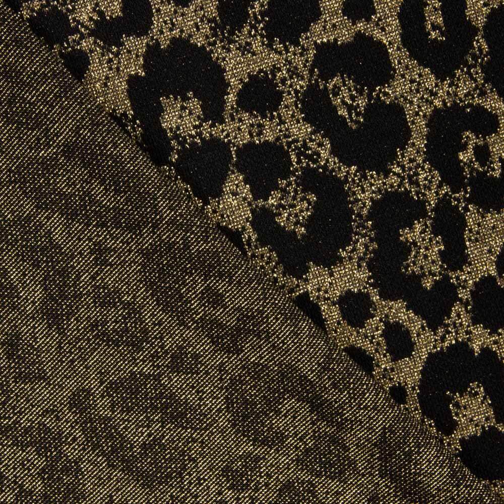 Malha  Lurex Animal Print Gold - Ribes y Casals