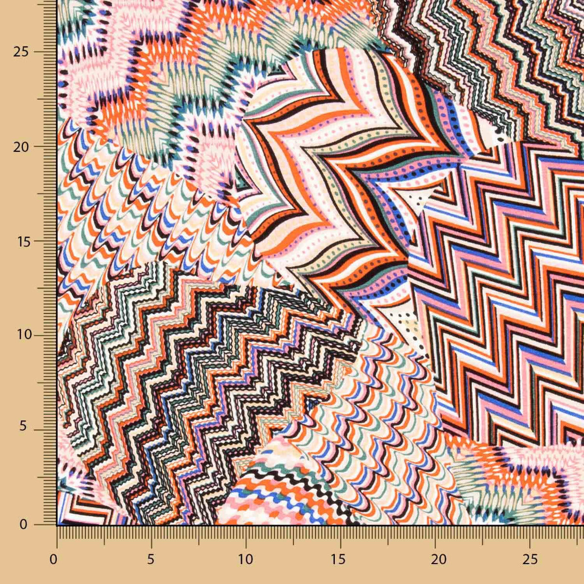 Malha Viscose Chevron Multicolorido - Ribes y Casals