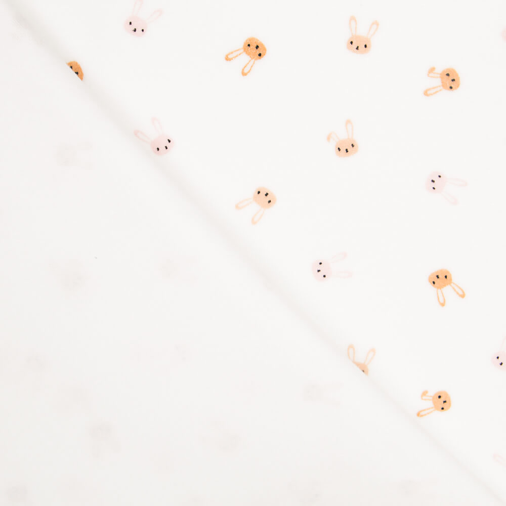 Malha Elástica Coelhinhos Branco - Ribes y Casals