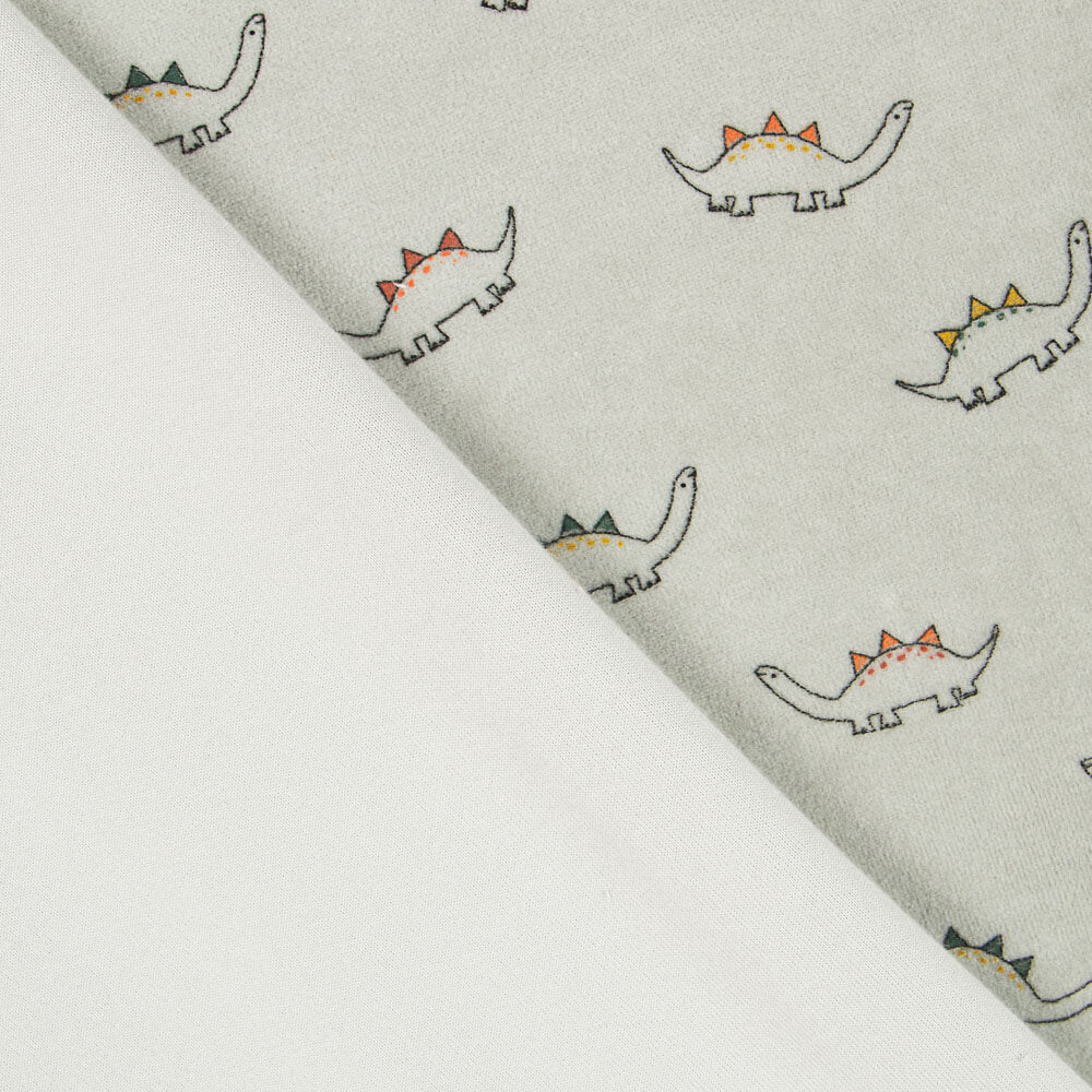 Malha Elástica Dinossauros Verde Oeko-Tex® - Ribes y Casals