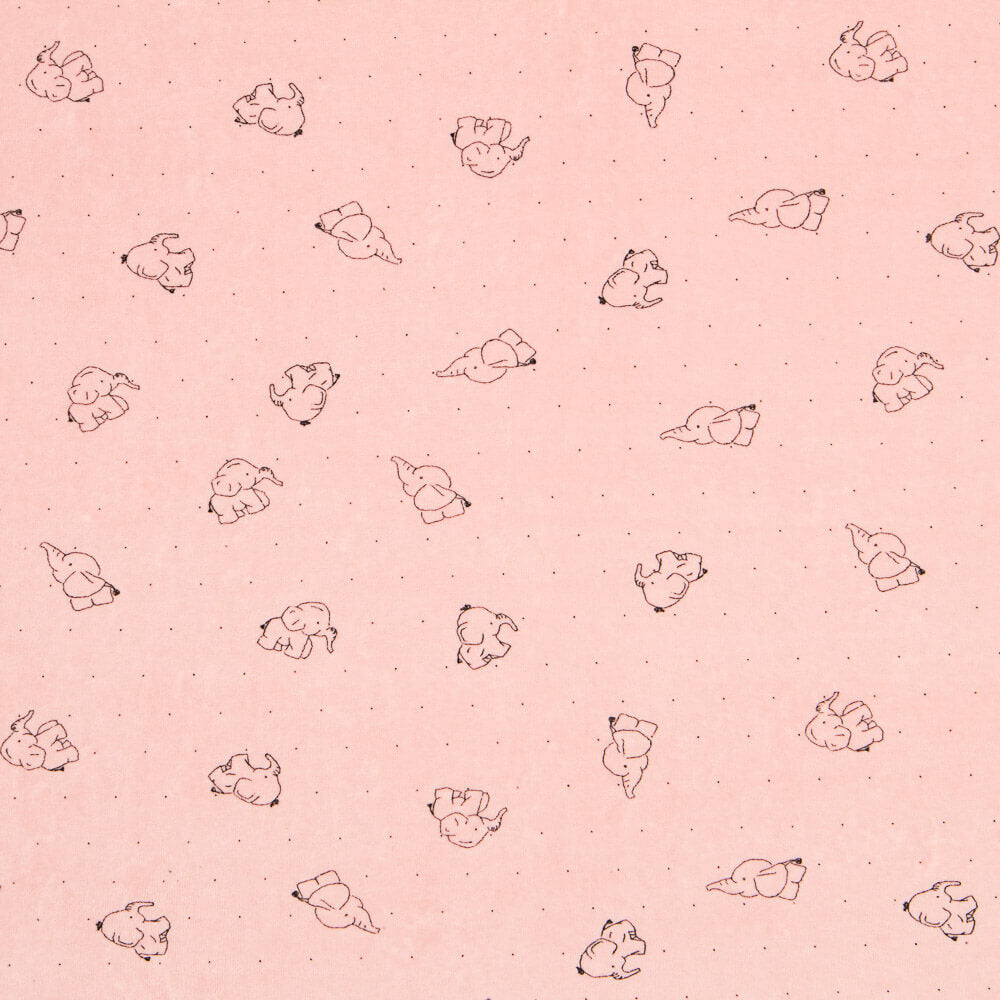 Malha Elástica Elefantes Rosa - Ribes y Casals
