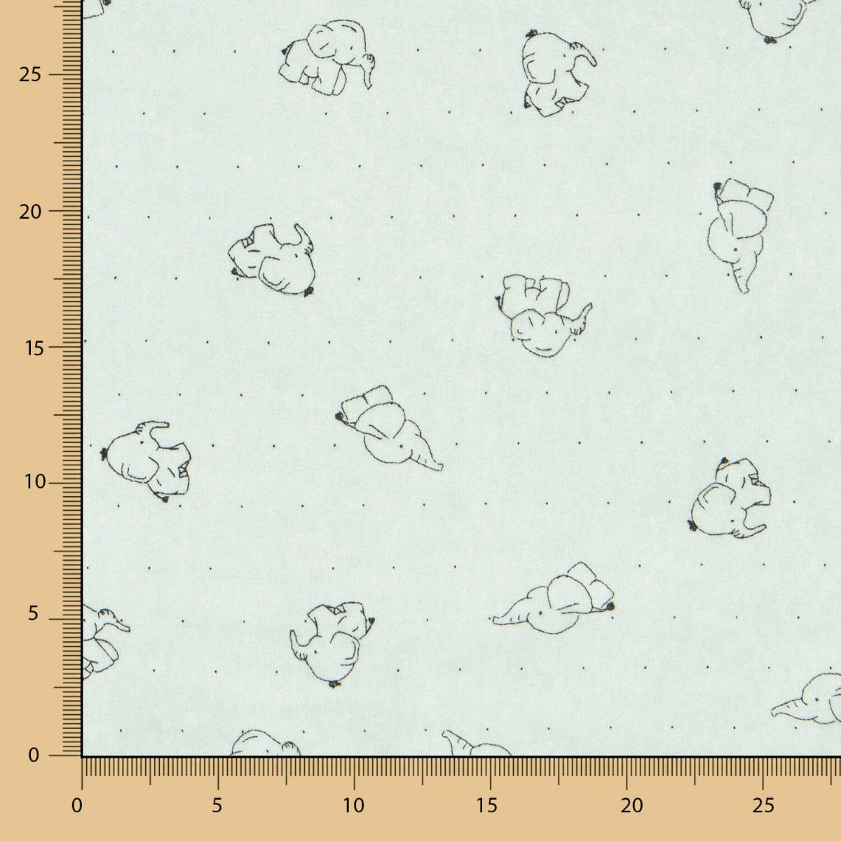 Malha Elástica Elefantes Verde - Ribes y Casals