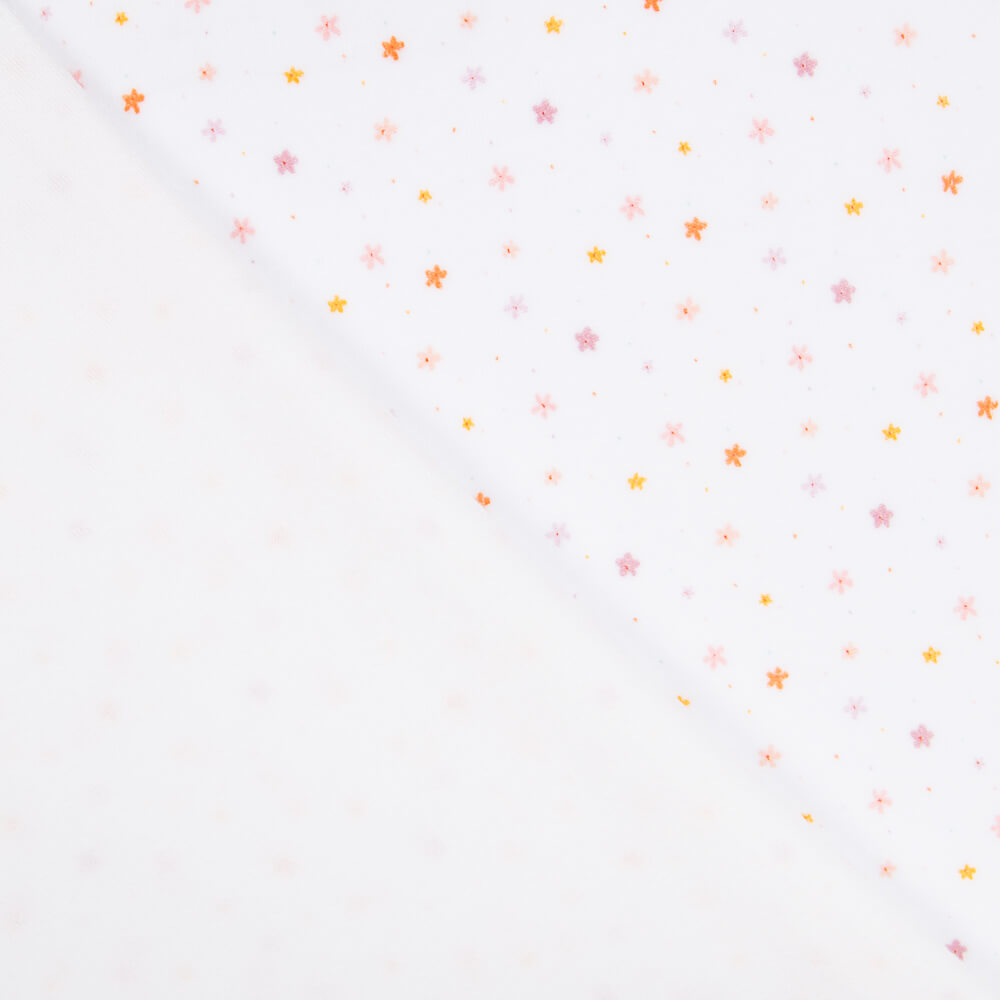 Malha Elástica Flores Branco Oeko-Tex® - Ribes y Casals