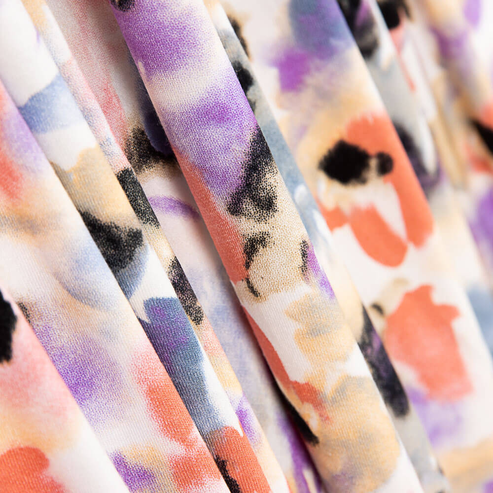 Malha Viscose Floral Aquarela - Ribes y Casals