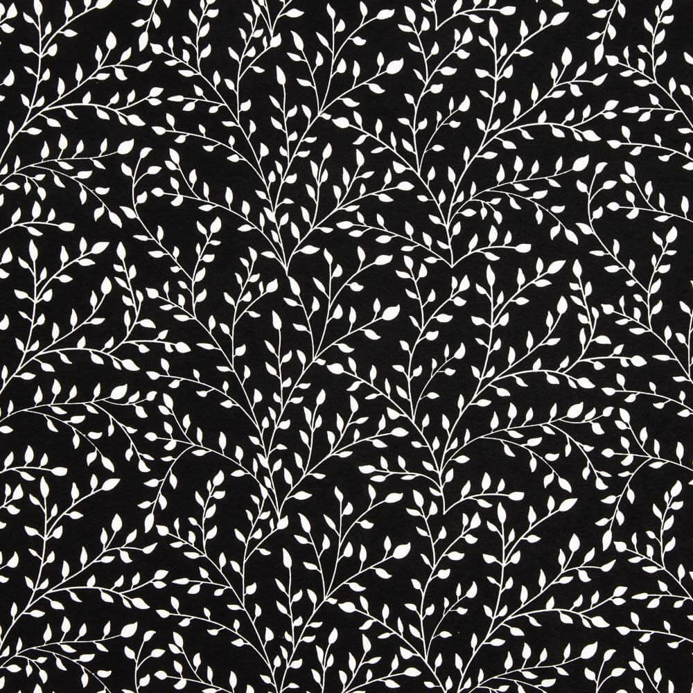 Malha Viscose Branches Preta - Ribes y Casals