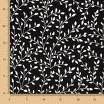 Malha Viscose Branches Preta - Ribes y Casals