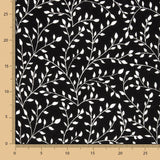 Malha Viscose Branches Preta - Ribes y Casals