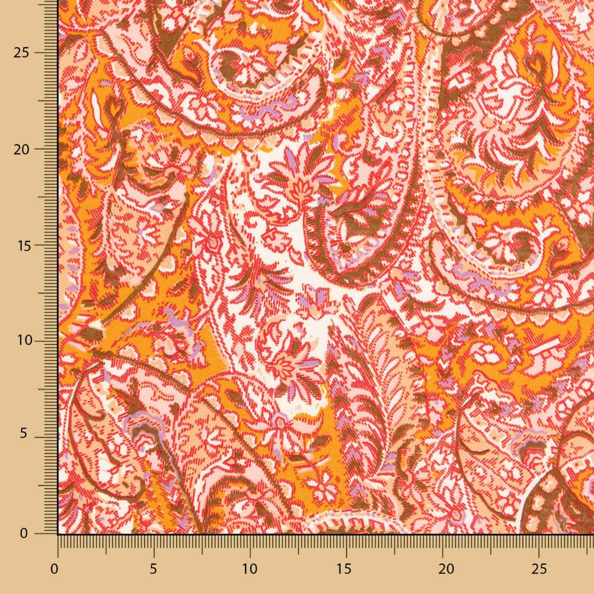 Malha Viscose Paisley Ochre - Ribes y Casals