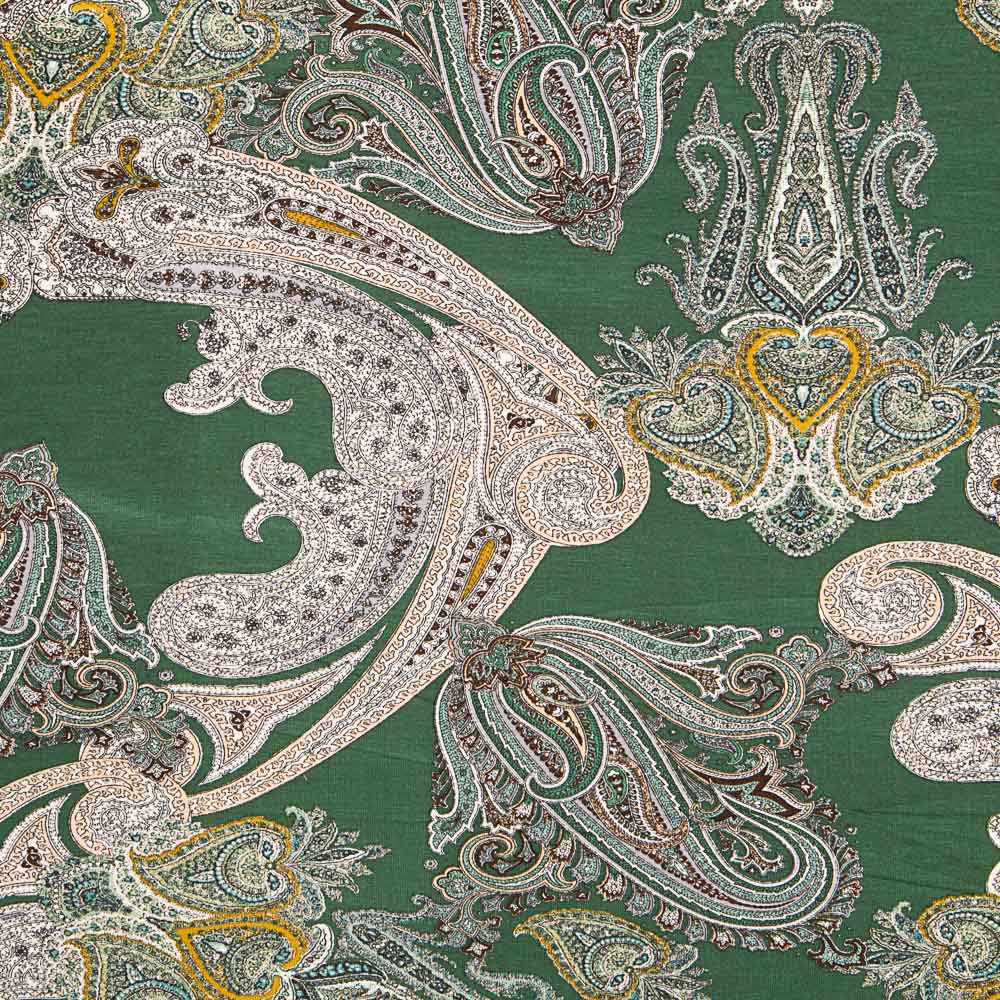 Malha Viscose Paisley Verde - Ribes y Casals