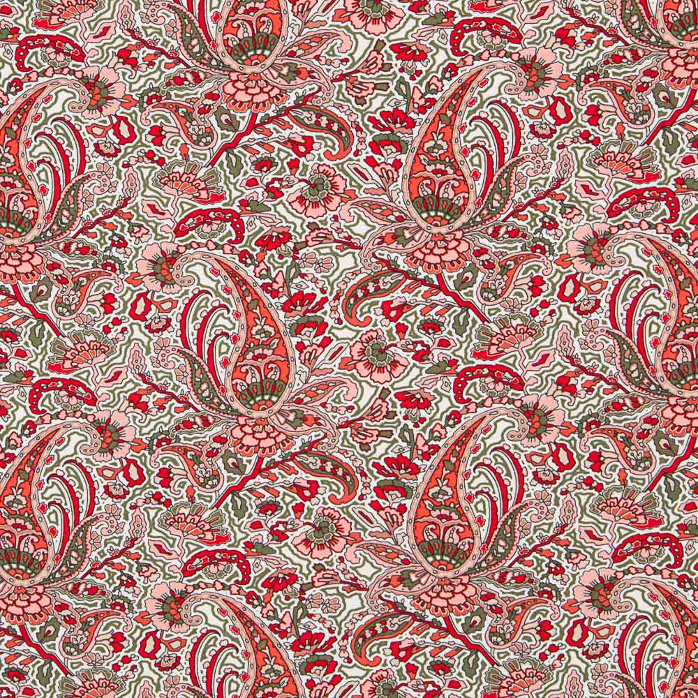 Malha Viscose Dehli Paisley Vermelho - Ribes y Casals