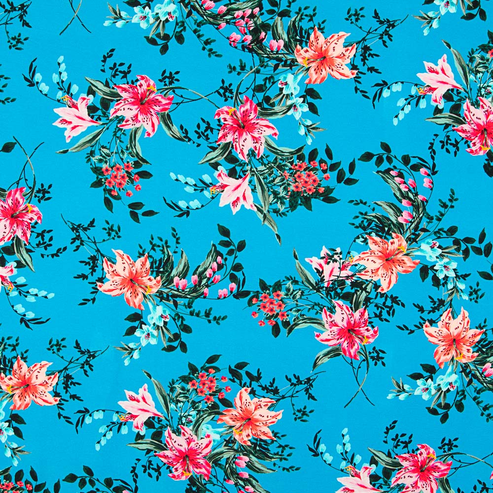 Malha Viscose Hibisco Azul - Ribes y Casals