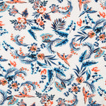 Malha Viscose Tropical Papagaios Branco - Ribes y Casals