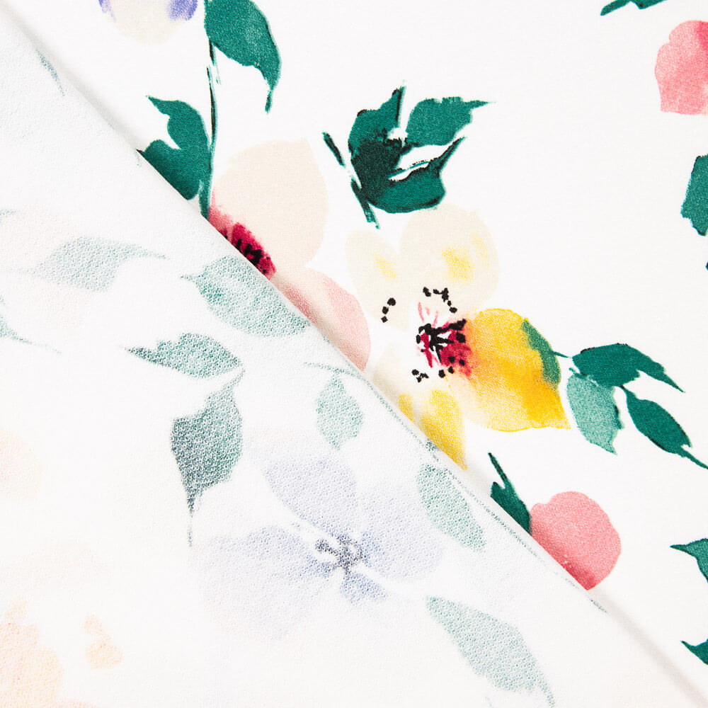 Malha Viscose Jardim Branco - Ribes y Casals