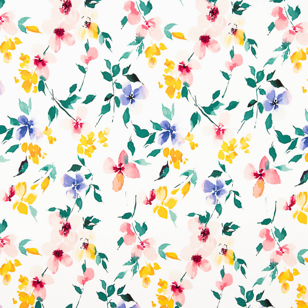 Malha Viscose Jardim Branco - Ribes y Casals