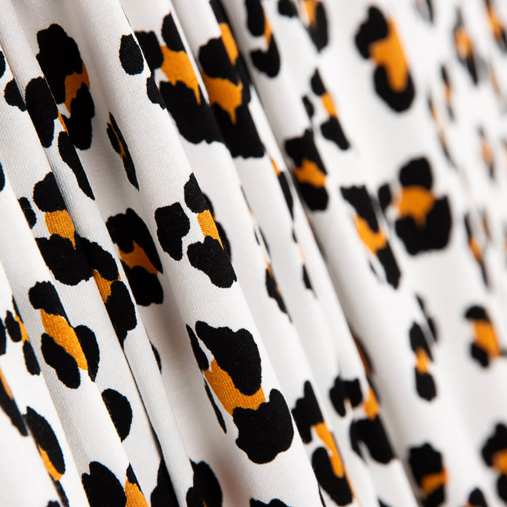 Malha Viscose Leopardo Branco - Ribes y Casals