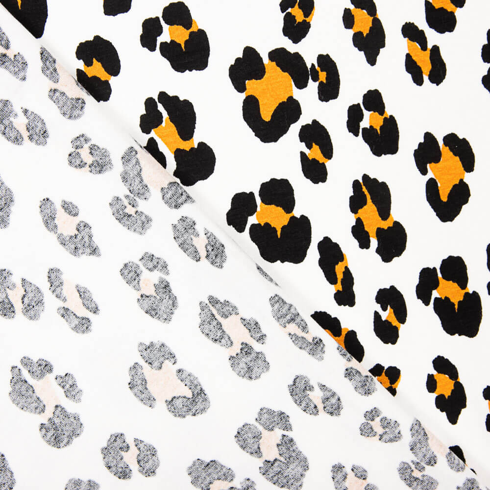 Malha Viscose Leopardo Branco - Ribes y Casals