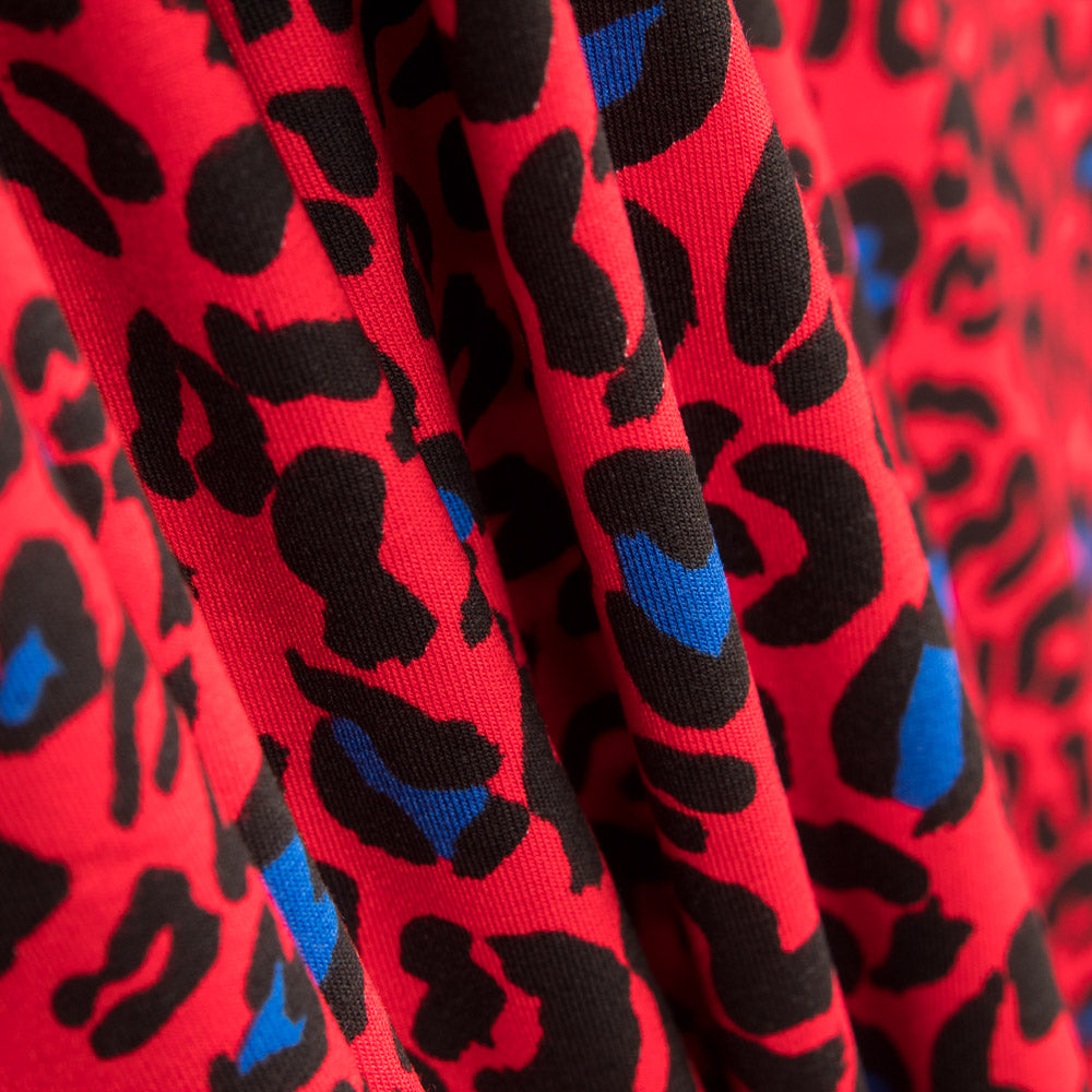 Malha Viscose Vermelho Leopardo - Ribes y Casals