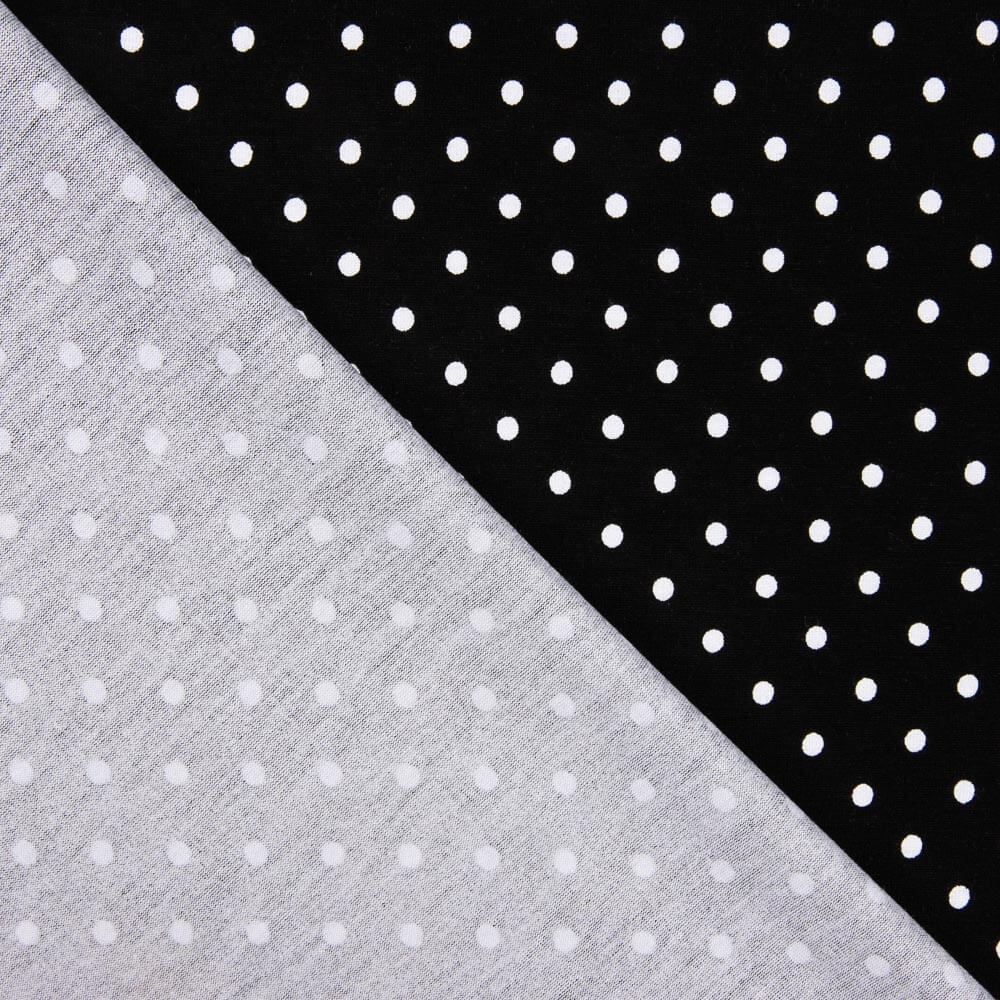 Malha Viscose Bolinhas Mini Preta - Ribes y Casals