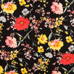 Malha Viscose Maxi Flor Preto - Ribes y Casals