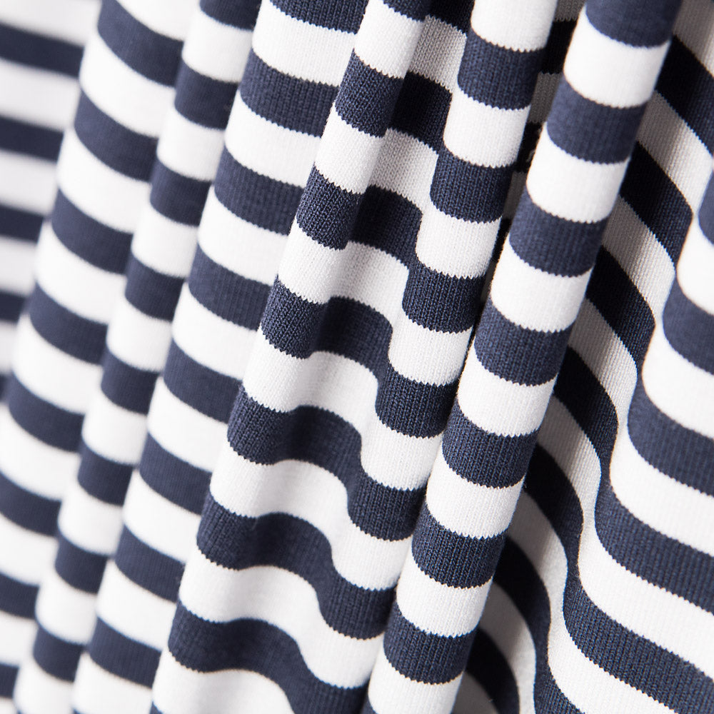 Malha Viscose Listras Azul Marinho - Ribes y Casals