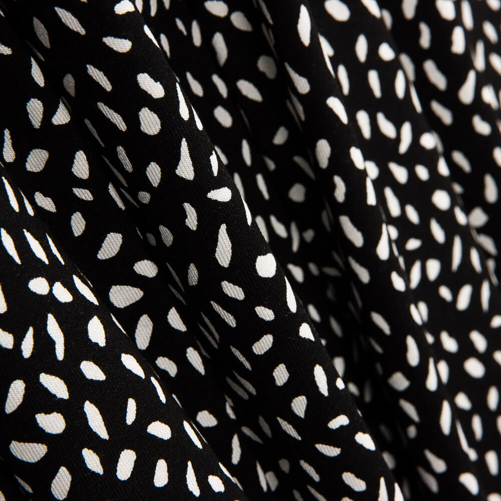 Malha Viscose Tears Branco-Preto - Ribes y Casals