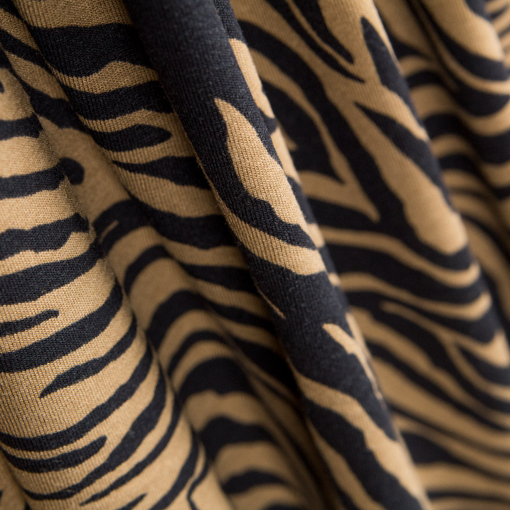 Tigre Viscose Tricotada Bege - Ribes y Casals