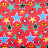 Cetim Carnaval Estrelas Vermelho - Ribes y Casals