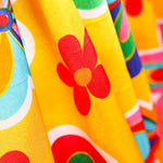 Cetim Carnaval Flor Hippie Amarelo - Ribes y Casals