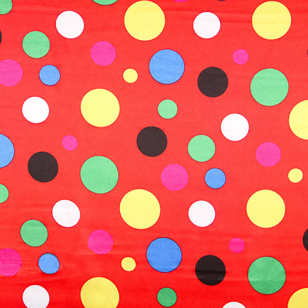 Cetim Carnaval Bolinhas Cor Vermelho - Ribes y Casals