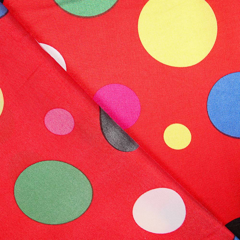 Cetim Carnaval Bolinhas Cor Vermelho - Ribes y Casals