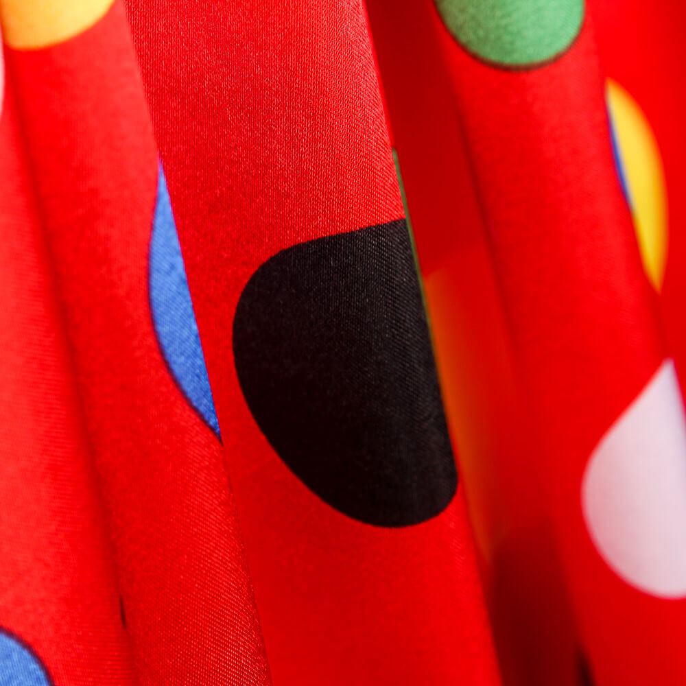 Cetim Carnaval Bolinhas Cor Vermelho - Ribes y Casals