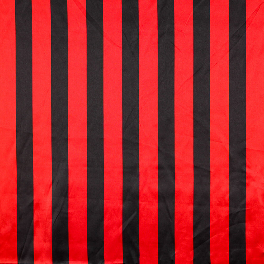 Cetim Carnaval Riscas Vermelho Preto - Ribes y Casals