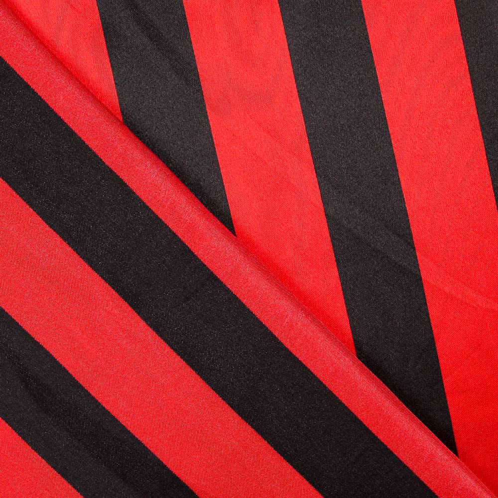 Cetim Carnaval Riscas Vermelho Preto - Ribes y Casals