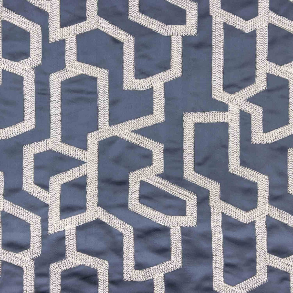 Satinado Poliéster Bordado Marinho - Ribes y Casals