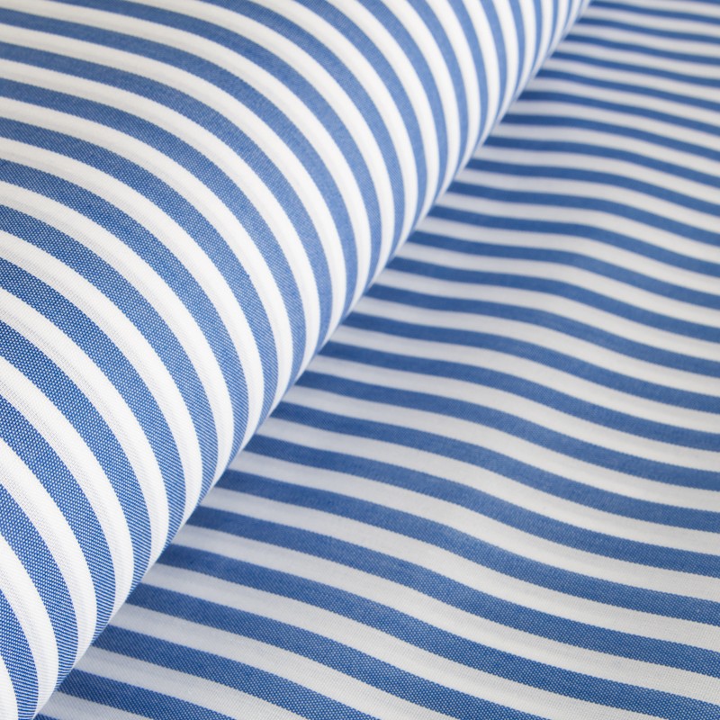 Tecido Listrado Vichy Azul 6mm - Ribes y Casals