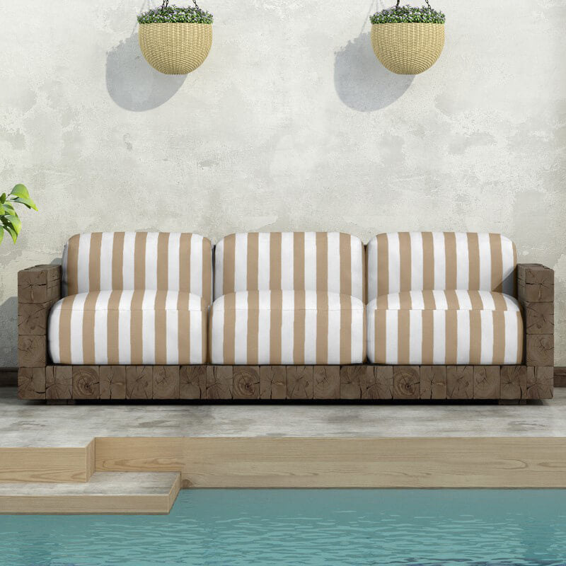 Lona exterior Teflon Listrada Areia 320 cm - Ribes y Casals