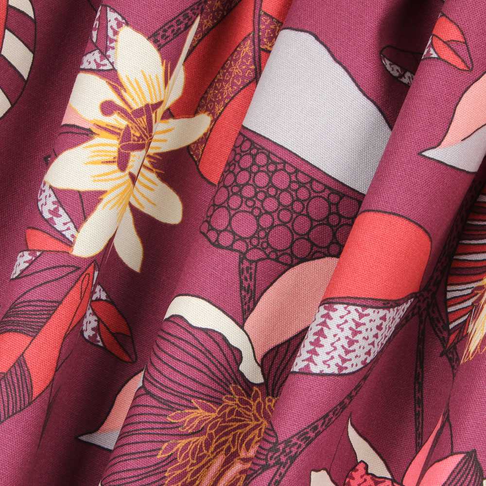 Lona Panamá Hibiscos Violeta - Ribes y Casals