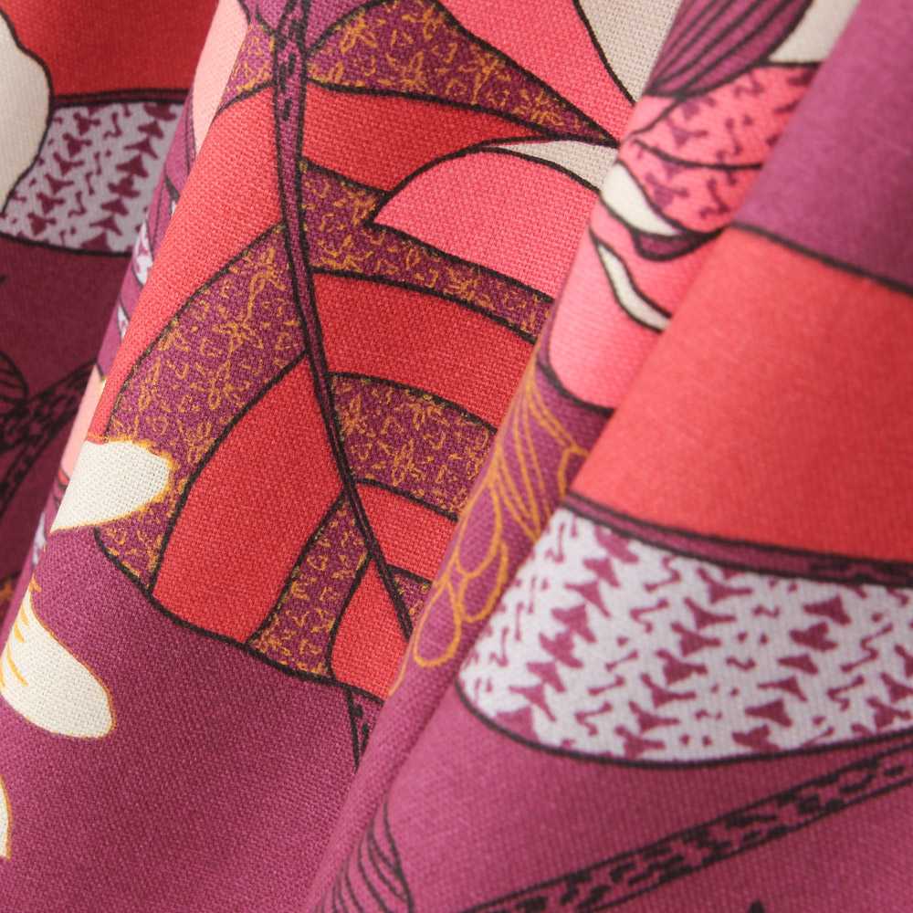 Lona Panamá Hibiscos Violeta - Ribes y Casals