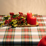 Tela Mantel Navidad Tartán Blanco - Ribes y Casals