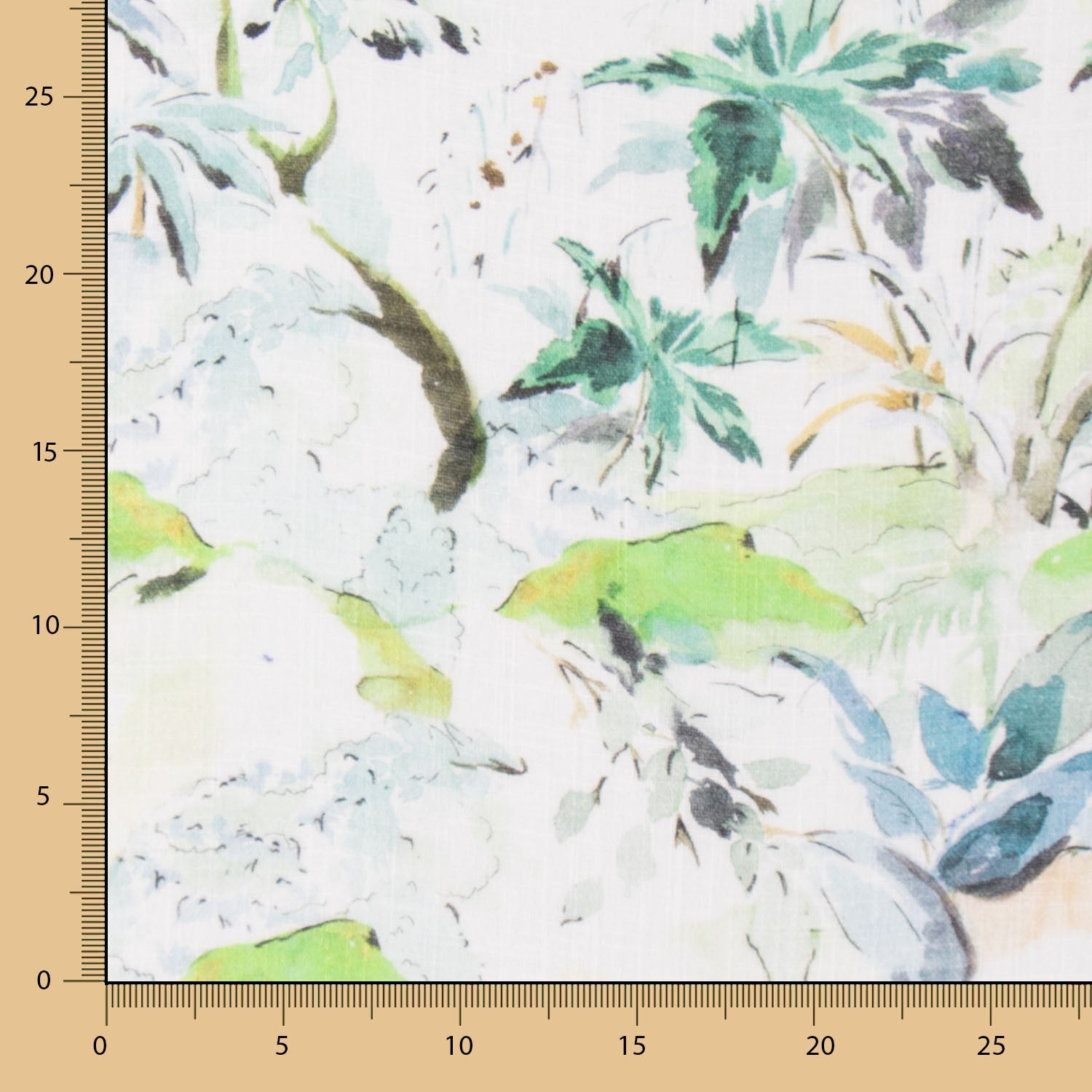 Viscose Faixas Florais Preta - Ribes y Casals