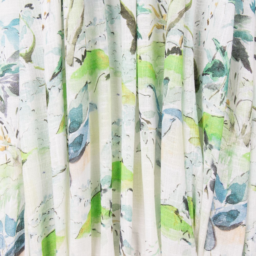 Viscose Faixas Florais Preta - Ribes y Casals