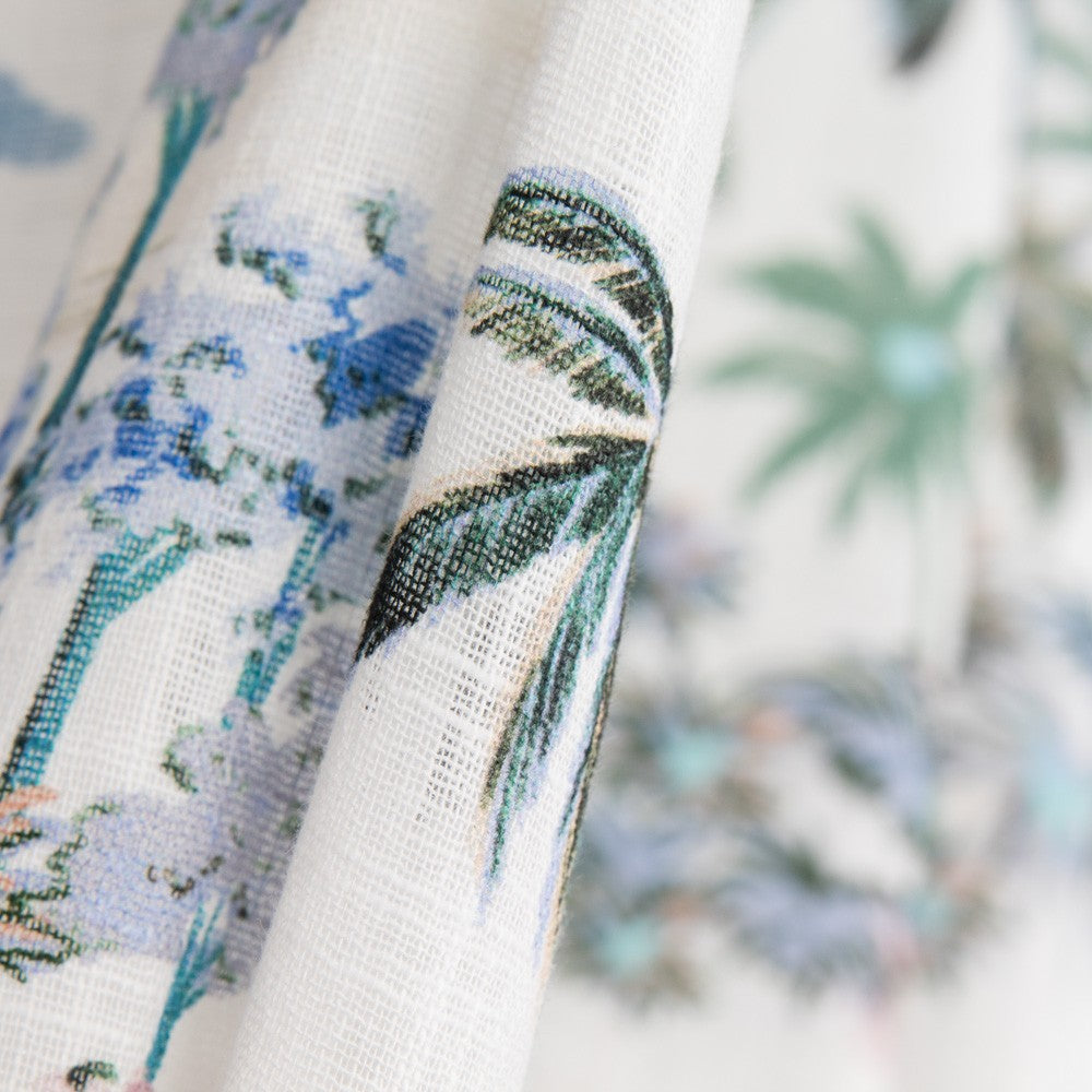 Viscose Faixas Florais Preta - Ribes y Casals