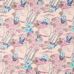 Viscose Faixas Florais Preta - Ribes y Casals